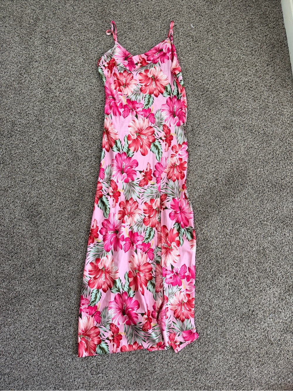 Pink Heart Floral Slip Dress